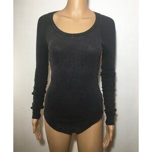 We The Free Black Thermal Top/Shirt - Sleeve Crochet Details